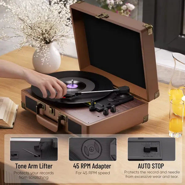 BeboBeat Record Player With Speakers